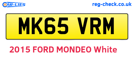 MK65VRM are the vehicle registration plates.