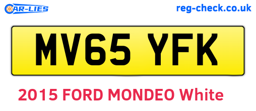 MV65YFK are the vehicle registration plates.