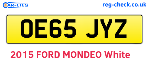 OE65JYZ are the vehicle registration plates.