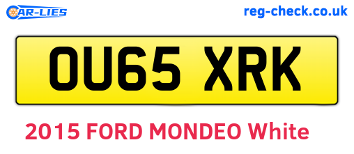 OU65XRK are the vehicle registration plates.
