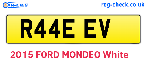 R44EEV are the vehicle registration plates.