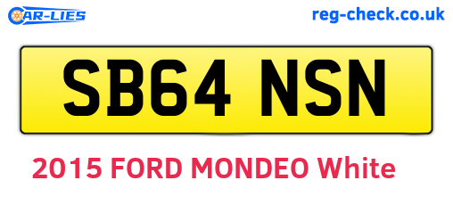 SB64NSN are the vehicle registration plates.