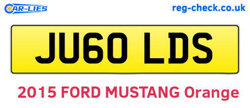 JU60LDS are the vehicle registration plates.