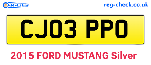 CJ03PPO are the vehicle registration plates.