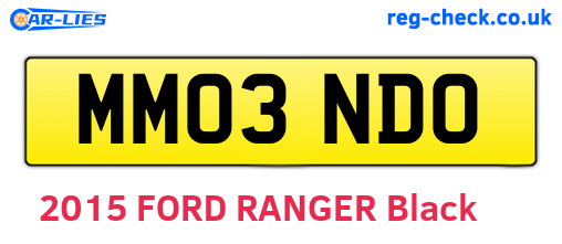 MM03NDO are the vehicle registration plates.