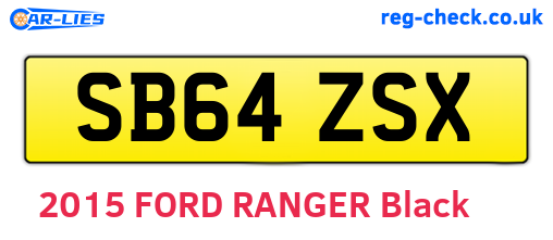SB64ZSX are the vehicle registration plates.
