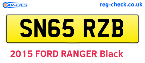 SN65RZB are the vehicle registration plates.