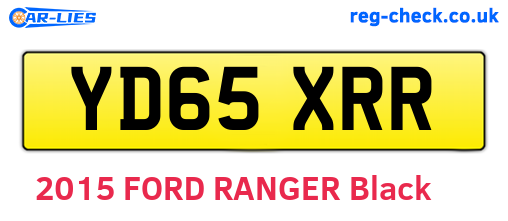 YD65XRR are the vehicle registration plates.