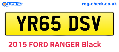 YR65DSV are the vehicle registration plates.