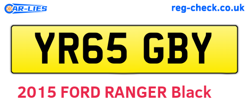 YR65GBY are the vehicle registration plates.