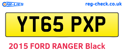 YT65PXP are the vehicle registration plates.