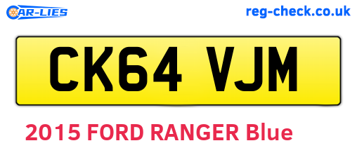 CK64VJM are the vehicle registration plates.