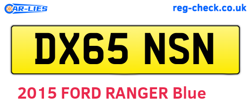 DX65NSN are the vehicle registration plates.