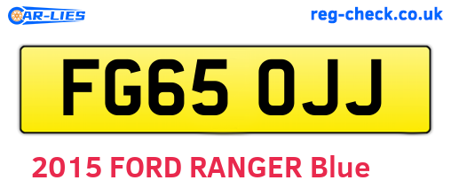FG65OJJ are the vehicle registration plates.