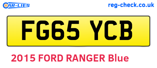 FG65YCB are the vehicle registration plates.