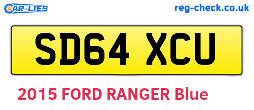 SD64XCU are the vehicle registration plates.