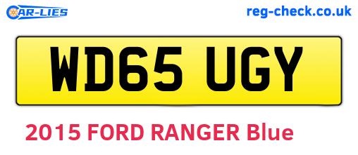 WD65UGY are the vehicle registration plates.