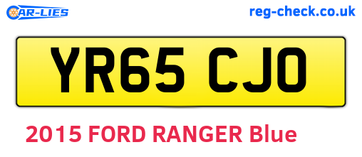 YR65CJO are the vehicle registration plates.