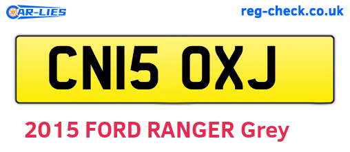 CN15OXJ are the vehicle registration plates.