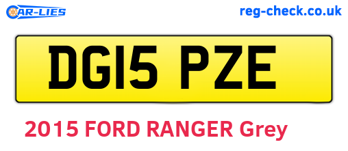 DG15PZE are the vehicle registration plates.