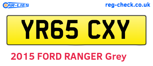 YR65CXY are the vehicle registration plates.