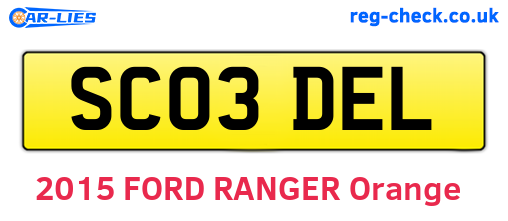 SC03DEL are the vehicle registration plates.