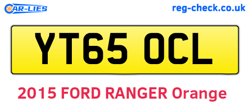 YT65OCL are the vehicle registration plates.