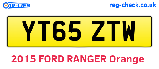 YT65ZTW are the vehicle registration plates.