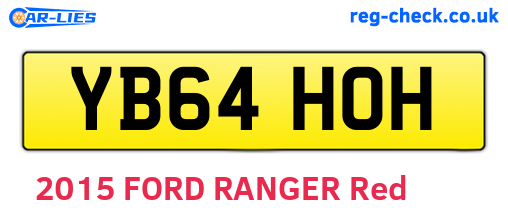 YB64HOH are the vehicle registration plates.