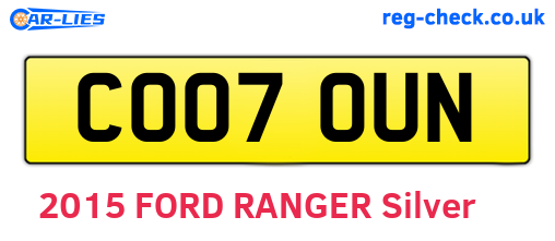 CO07OUN are the vehicle registration plates.