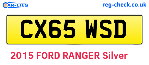 CX65WSD are the vehicle registration plates.