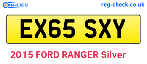 EX65SXY are the vehicle registration plates.