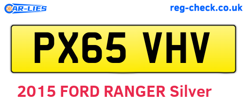PX65VHV are the vehicle registration plates.