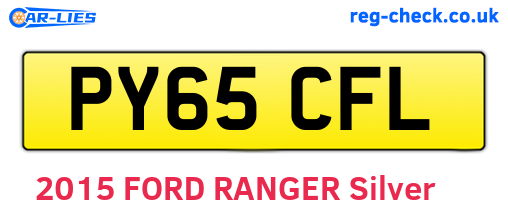 PY65CFL are the vehicle registration plates.
