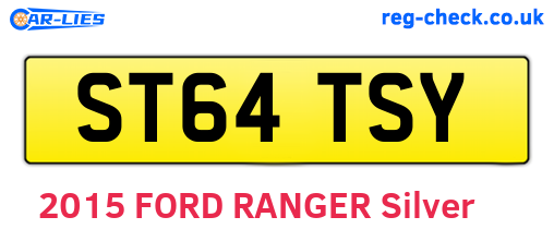 ST64TSY are the vehicle registration plates.