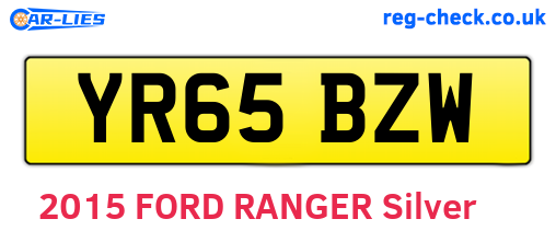 YR65BZW are the vehicle registration plates.