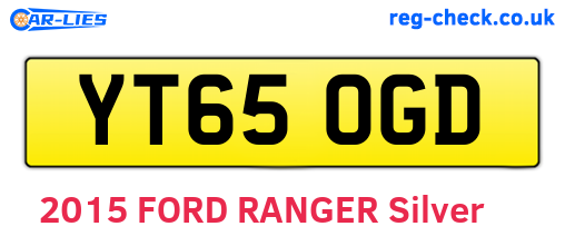 YT65OGD are the vehicle registration plates.