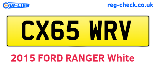 CX65WRV are the vehicle registration plates.