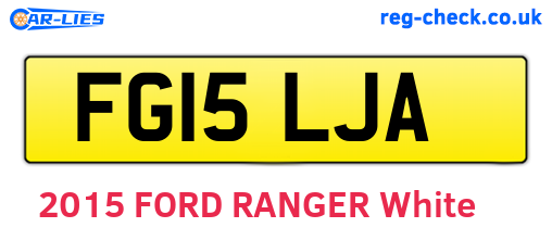 FG15LJA are the vehicle registration plates.