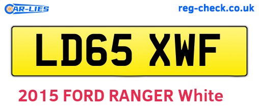 LD65XWF are the vehicle registration plates.