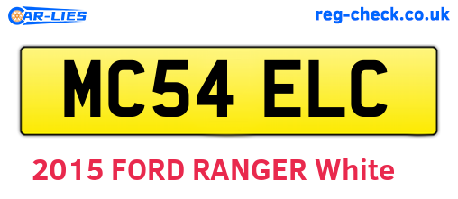 MC54ELC are the vehicle registration plates.