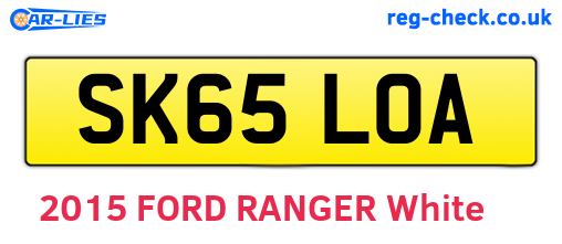 SK65LOA are the vehicle registration plates.