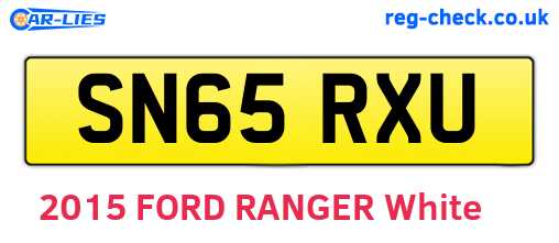 SN65RXU are the vehicle registration plates.