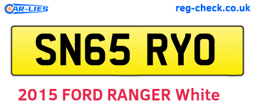 SN65RYO are the vehicle registration plates.