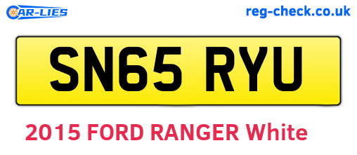 SN65RYU are the vehicle registration plates.