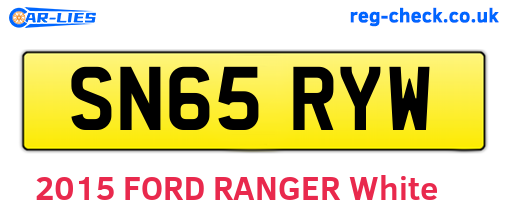 SN65RYW are the vehicle registration plates.