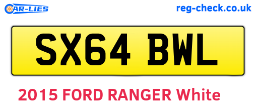 SX64BWL are the vehicle registration plates.
