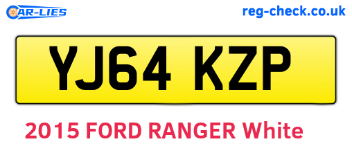 YJ64KZP are the vehicle registration plates.