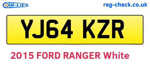 YJ64KZR are the vehicle registration plates.