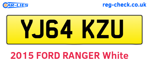 YJ64KZU are the vehicle registration plates.